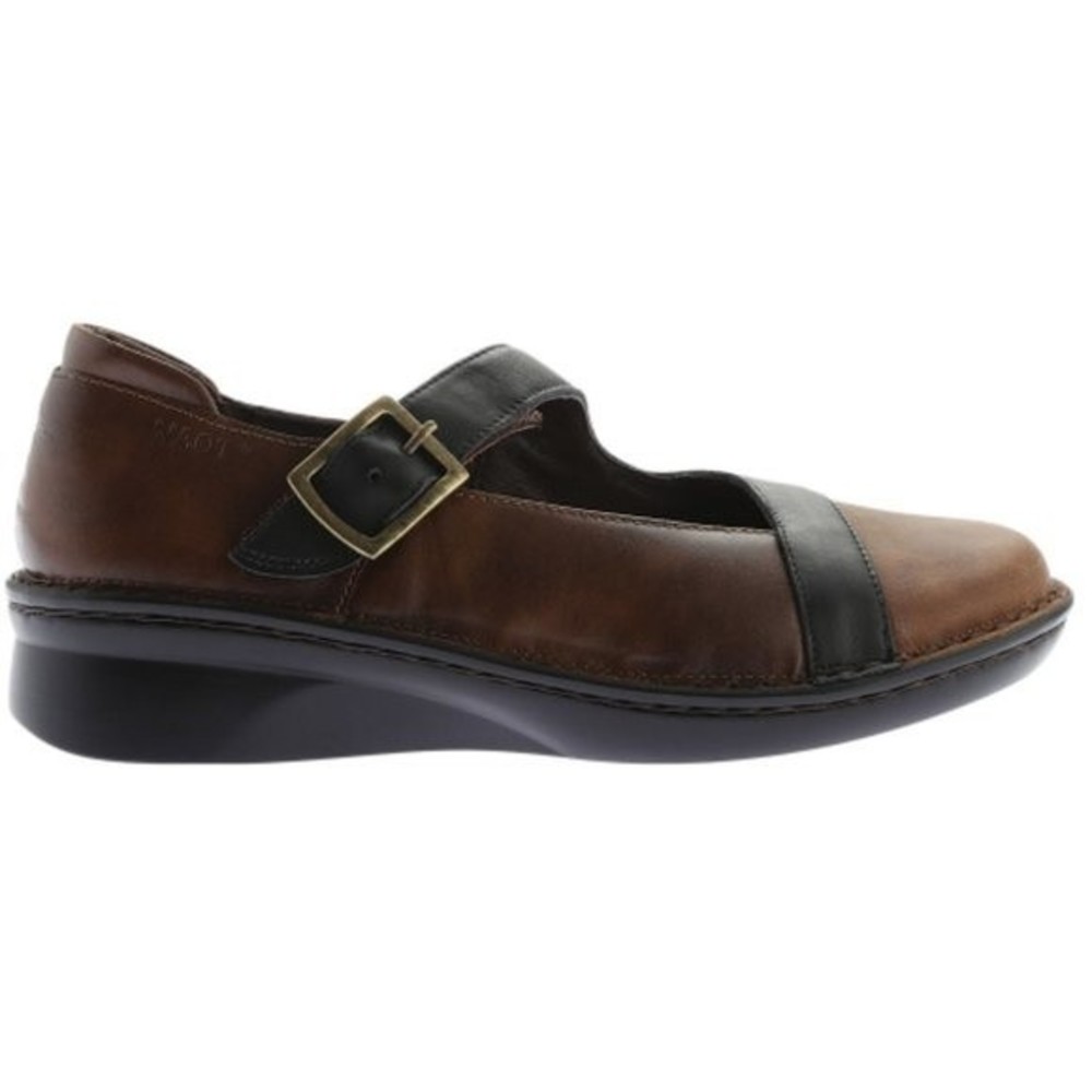 Naot Womens 36 EU 5 US  Black Brown Leather Comfort‎ Mary Jane Loafers Shoes
